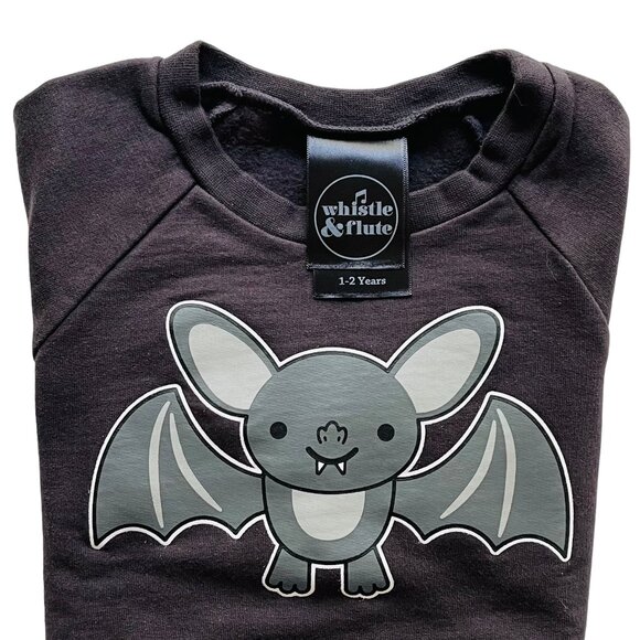 Whistle & Flute Bat Unisex Sweatshirt Size 1-2 years - Picture 2 of 4